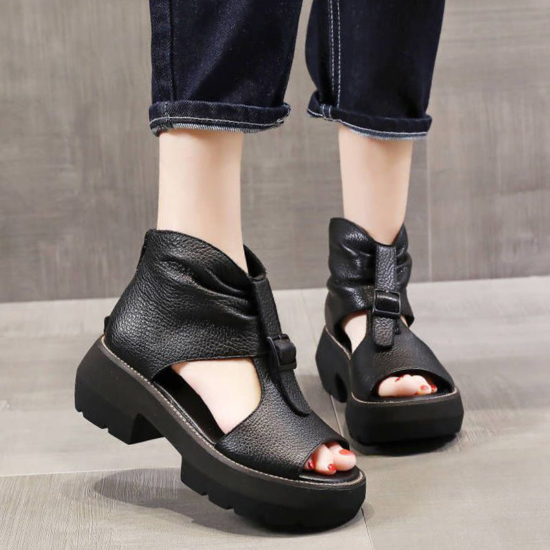 Tianae | Women’s Orthopedic Vintage Peep Toe Ankle Bootie Sandals
