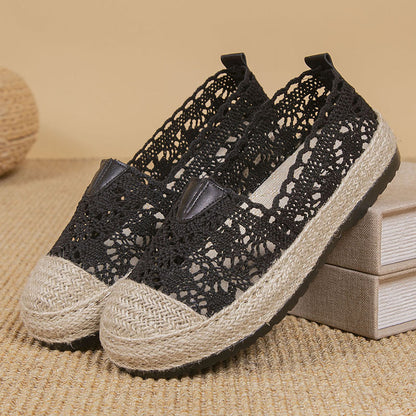 OrthoCare Lace Crochet Espadrille Slip-On Flats