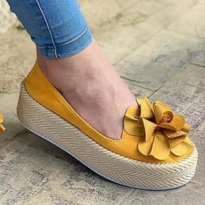 OrthoCare Women’s Bow Platform Espadrille Flats – Lightweight Comfort Slip-On