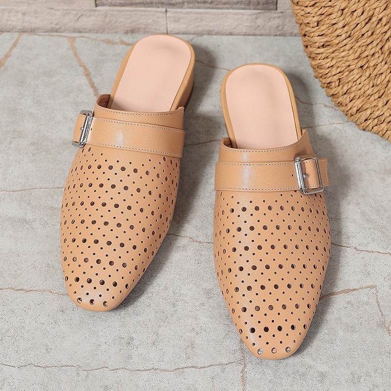 Hestia | Women’s Orthopedic Perforated Pointed Toe Mule Flats