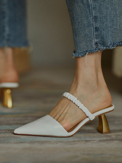 Amabel | Women’s Orthopedic Pointed Toe Elastic Strap Mule Pumps