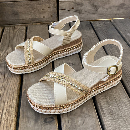 Ulani | Women’s Orthopedic Rhinestone Platform Espadrille Sandals