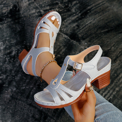 Lenoria | Women’s Orthopedic Vintage Cutout Block Heel Sandals