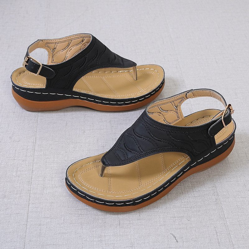Samantha | Orthopedic Casual Sandals Women's Wedge Solid Color Flip Flop Sandals