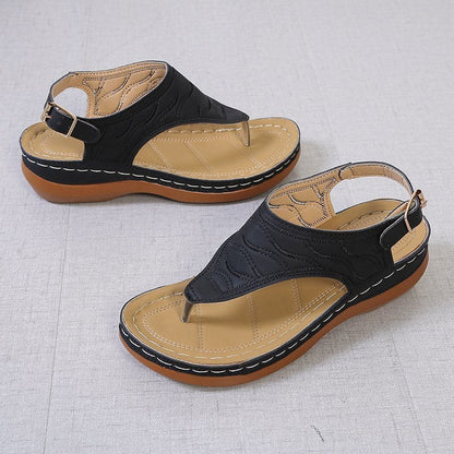 Samantha | Orthopedic Casual Sandals Women's Wedge Solid Color Flip Flop Sandals