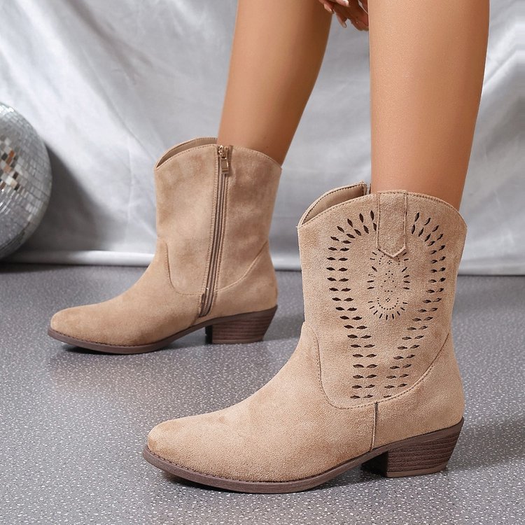 OrthoCare Wedge Boots - Hollow-out & Side Zipper