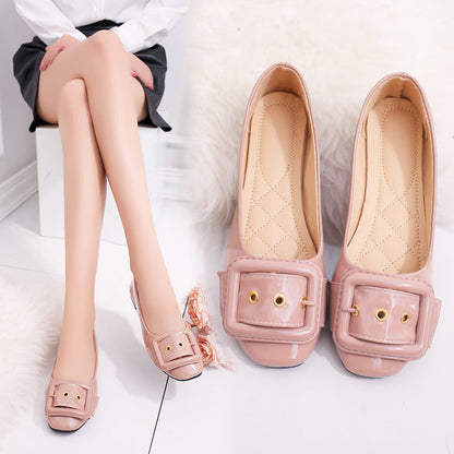 Orthopedic Buckle Ballet Flats – Soft Comfort Slip-On Dress Shoes