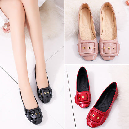Orthopedic Buckle Ballet Flats – Soft Comfort Slip-On Dress Shoes