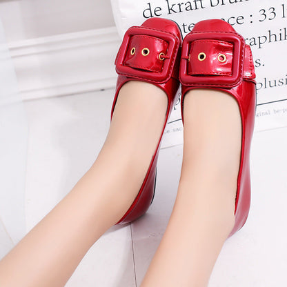 Orthopedic Buckle Ballet Flats – Soft Comfort Slip-On Dress Shoes