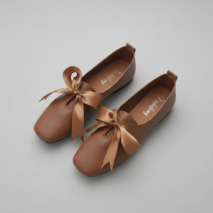 Orthopedic Bow Ballet Flats – Elegant Comfort Slip-On Lightweight Dress Shoes