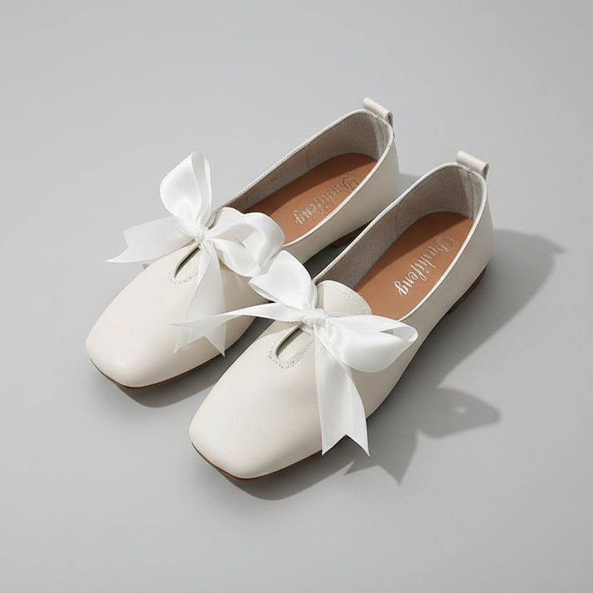Orthopedic Bow Ballet Flats – Elegant Comfort Slip-On Lightweight Dress Shoes