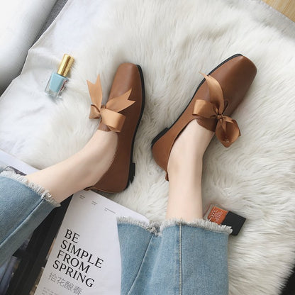 Orthopedic Bow Ballet Flats – Elegant Comfort Slip-On Lightweight Dress Shoes