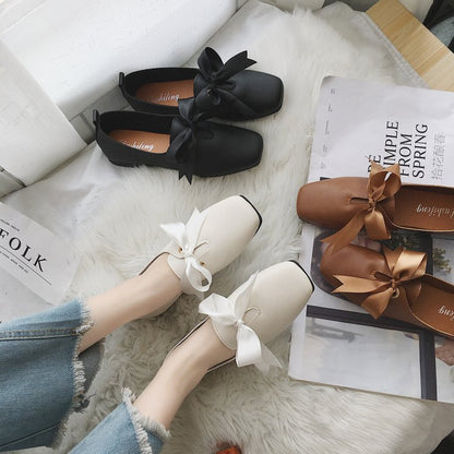 Orthopedic Bow Ballet Flats – Elegant Comfort Slip-On Lightweight Dress Shoes