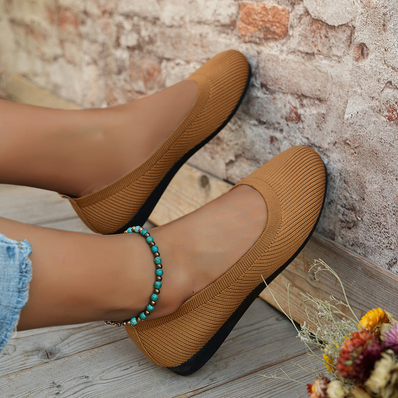 OrthoCare Comfortable Flat Shoes In Knitted Mesh