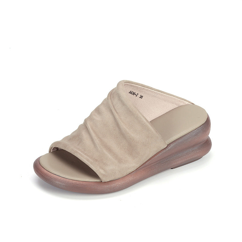 Uvellia | Women’s Orthopedic Soft Leather Comfort Slide Sandals