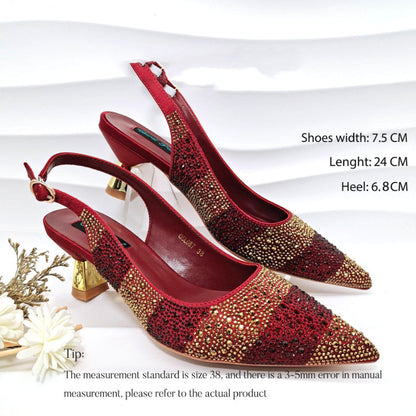 Faloura | Women’s Orthopedic Rhinestone Slingback Kitten Heels
