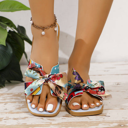 OrthoCare Ribbon Bow Sandals - Unique Summer Elegance