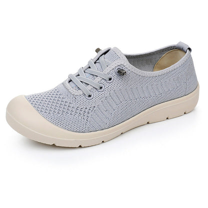 OrthoCare Women’s Knit Lace-Up Sneakers – Lightweight Breathable Comfort Shoes