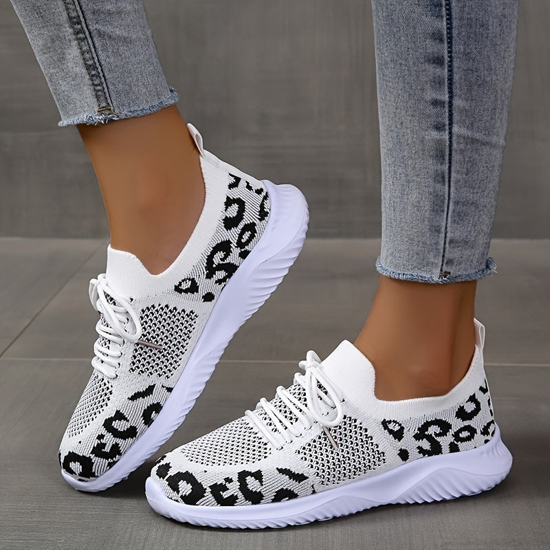 OrthoCare White Leopard Print Sneakers - Unique And Stylish
