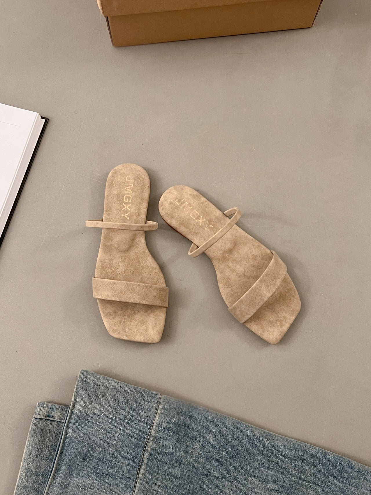 Jemira | Women’s Orthopedic Minimalist Square Toe Slide Sandals