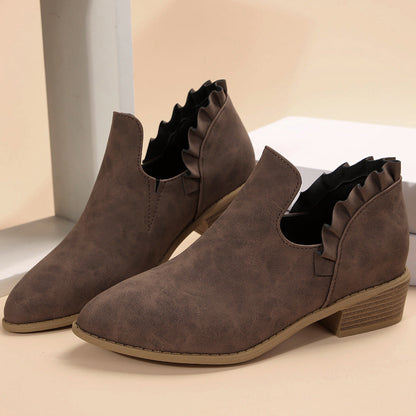 OrthoCare Women's Chunky Heel Pointed Toe Boots