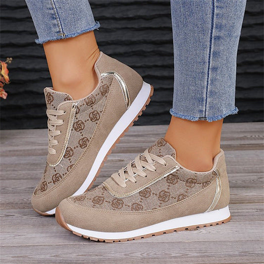 Selena | Orthopedic Flower Print Lace-up Sneakers