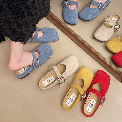Juletta | Women’s Orthopedic Buckle Strap Mule Flats