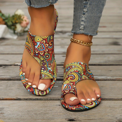 OrthoCare | Bohemian Beaded Toe Ring Flat Sandals