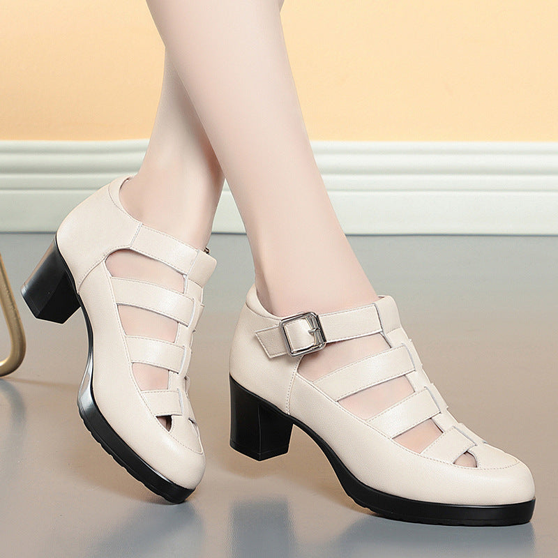 Lumielle | Women’s Orthopedic Cutout Block Heel Mary Jane Shoes