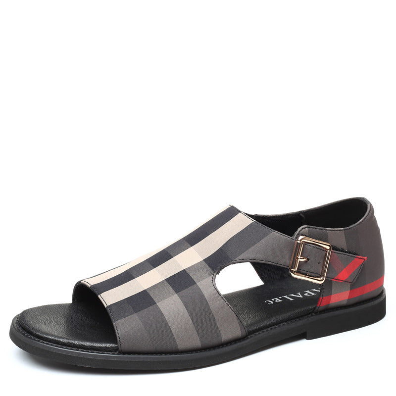 Briallen | Men’s Orthopedic Plaid Cutout Comfort Sandals
