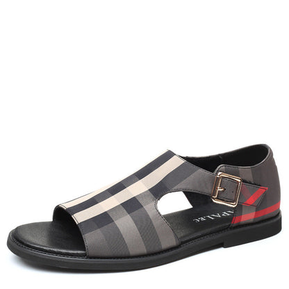 Briallen | Men’s Orthopedic Plaid Cutout Comfort Sandals