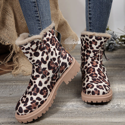 Sabrina | Orthopedic Fur-Collar Suede Side-Zip Chunky Winter Boots