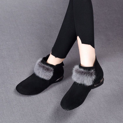 Maarja | Faux-Fur Trim Orthopedic Comfort Ankle Boots