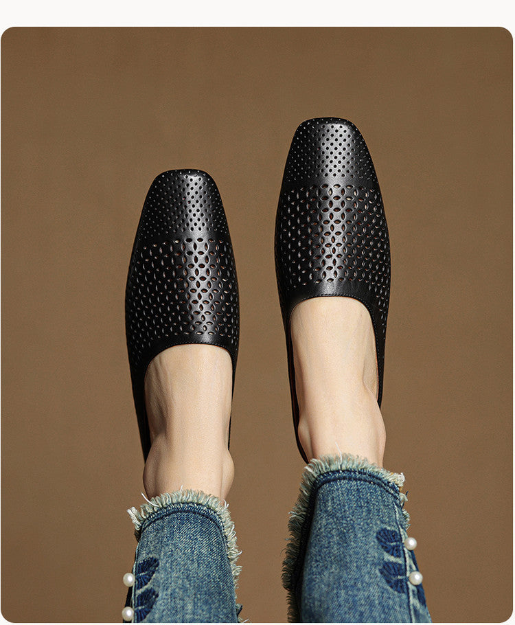 Holland | Women’s Orthopedic Perforated Pointed Toe Mule Flats