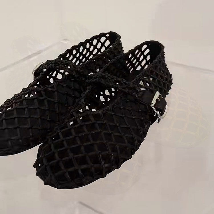 OrthoCare Woven Mesh Mary Jane Flat Shoes