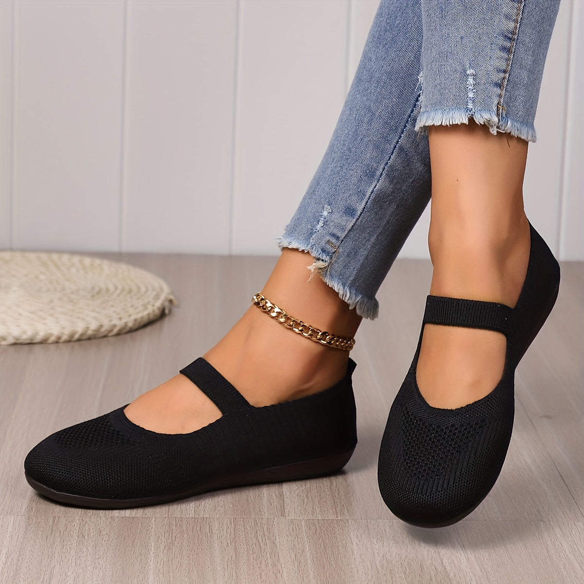 Cameron | Orthopedic Mary Jane Knit Flats – Lightweight Everyday Comfort