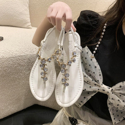 Wendolyn | Women’s Orthopedic Rhinestone Floral Flat Sandals
