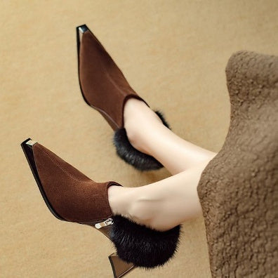 OrthoCare Chic Retro Heeled Shoes With Zipper And Unique Elegance