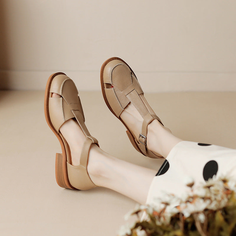 OrthoCare Retro Flat Sandals With Hollow Toe Box