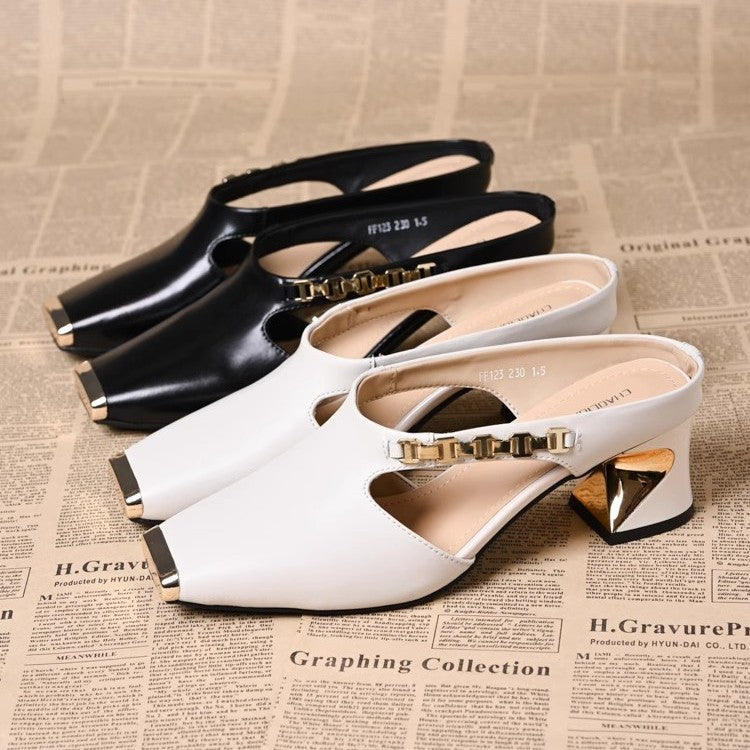 OrthoCare | Square Toe Cutout Mule Heels