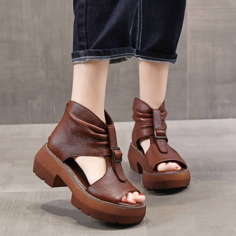 Tianae | Women’s Orthopedic Vintage Peep Toe Ankle Bootie Sandals