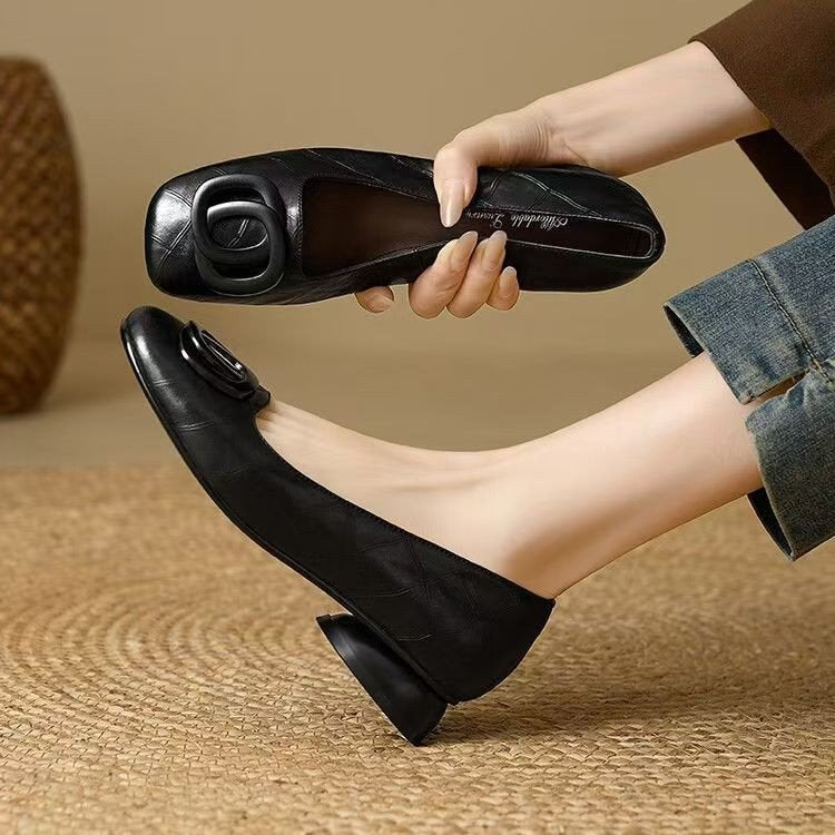 OrthoCare Vintage Low Round Toe Shoes - French Elegance