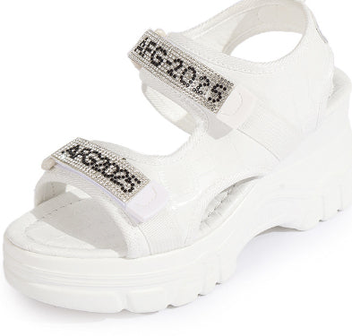 OrthoCare Wedge Heel Sandals With Rhinestones