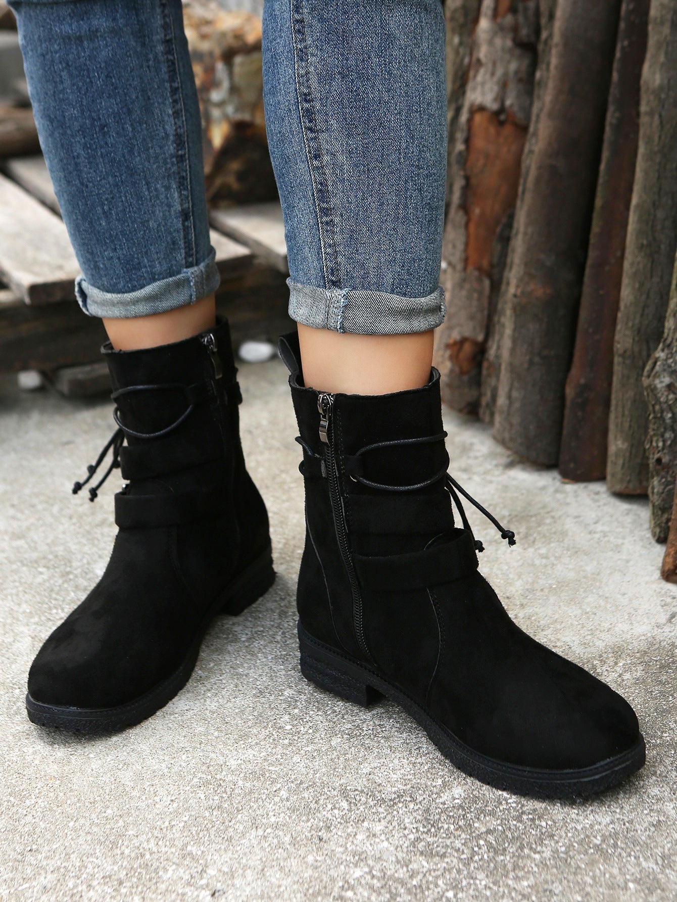 OrthoCare Short Boots - Side Zipper, Low Heel