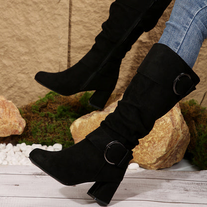 OrthoCare Beltbuckle Boots - Chunky Heel Comfort