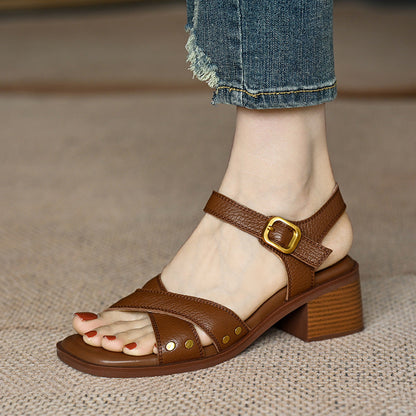 Sable | Women’s Orthopedic Vintage T-Strap Block Heel Sandals