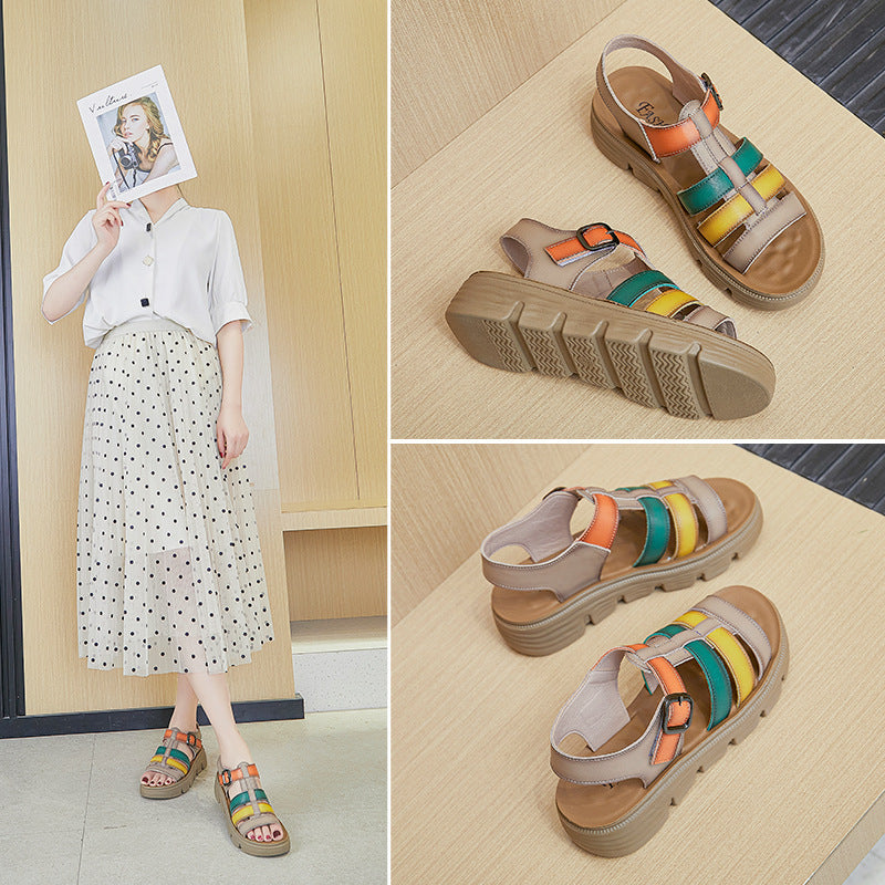 Tessara | Women’s Orthopedic Colorblock Platform Gladiator Sandals