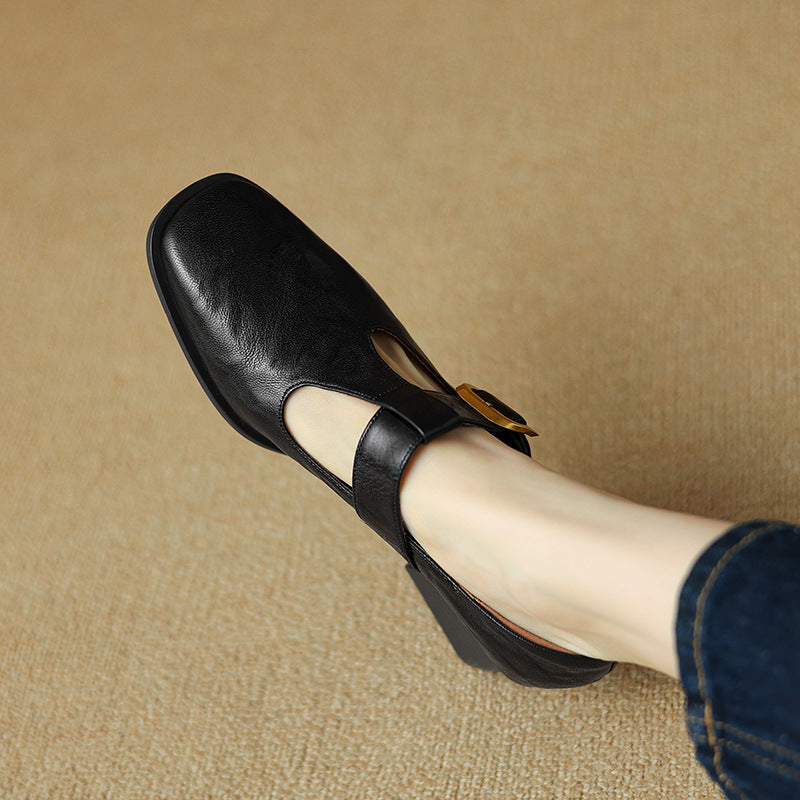 OrthoCare Mary Jane Pumps - Retro Square Toe Comfort