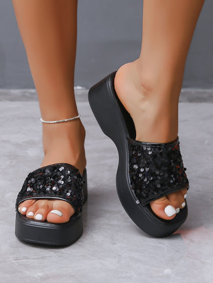 OrthoCare Rhinestone Platform Slide Sandals