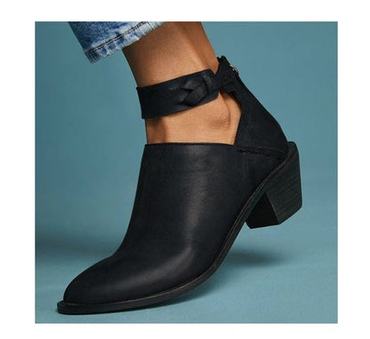Marie | Ankle-Strap Block-Heel Orthopedic Booties